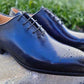 Carrucci Burnished Calfskin Oxford - Navy