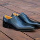 Carrucci Burnished Calfskin Oxford - Navy