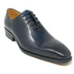 Carrucci Burnished Calfskin Oxford - Navy