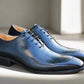 Carrucci Burnished Calfskin Oxford - Navy