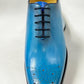 Carrucci Burnished Calfskin Oxford - Ocean Blue