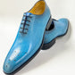 Carrucci Burnished Calfskin Oxford - Ocean Blue