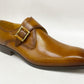 Carrucci Monkstrap Calfskin Shoes - Cognac