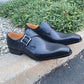 Carrucci Monkstrap Calfskin Shoes - Navy