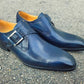 Carrucci Monkstrap Calfskin Shoes - Navy