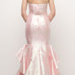 Cinderella Divine A5033 Strapless Jacquard Layered Mermaid Gown V-Neckline