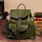 Women's Street Trend Leather Solid Color Sewing Backpacks