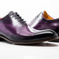 Carrucci Burnished Calfskin Belt - Purple
