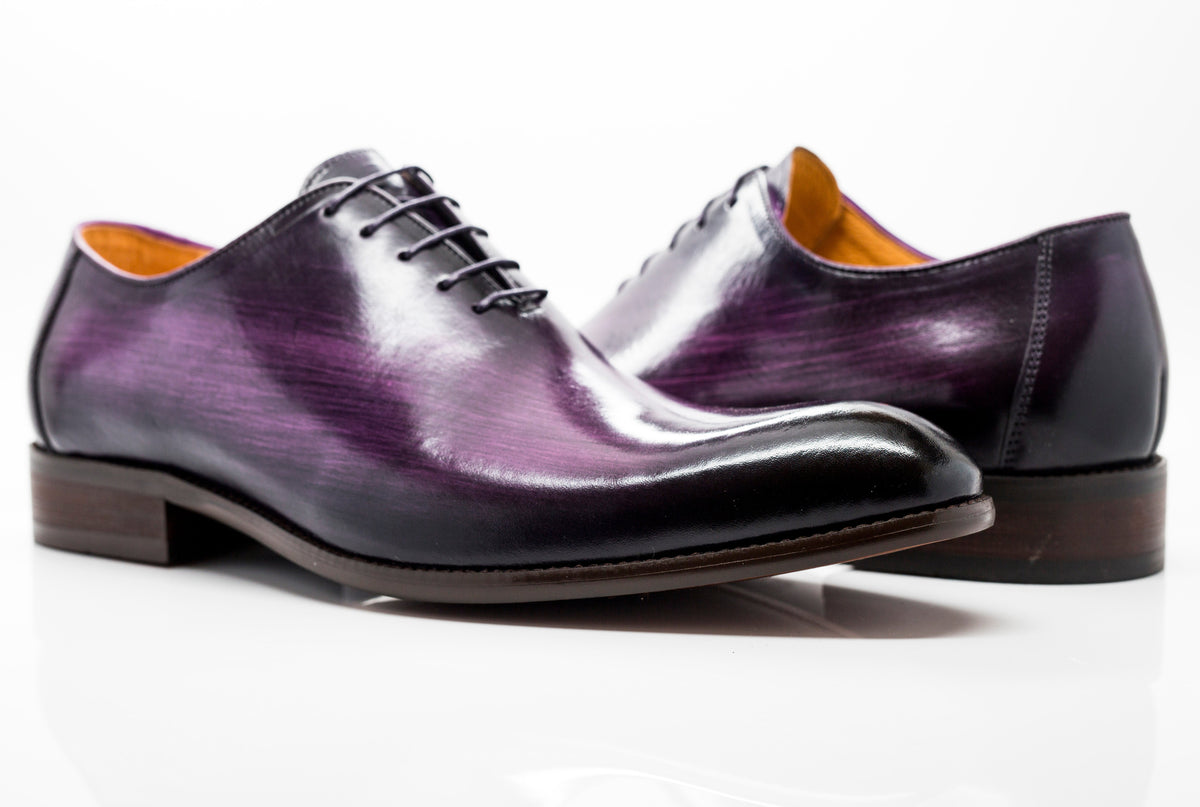 Carrucci Burnished Calfskin Belt - Purple