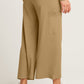 Pima Cotton Cropped Gaucho Pants - Walnut