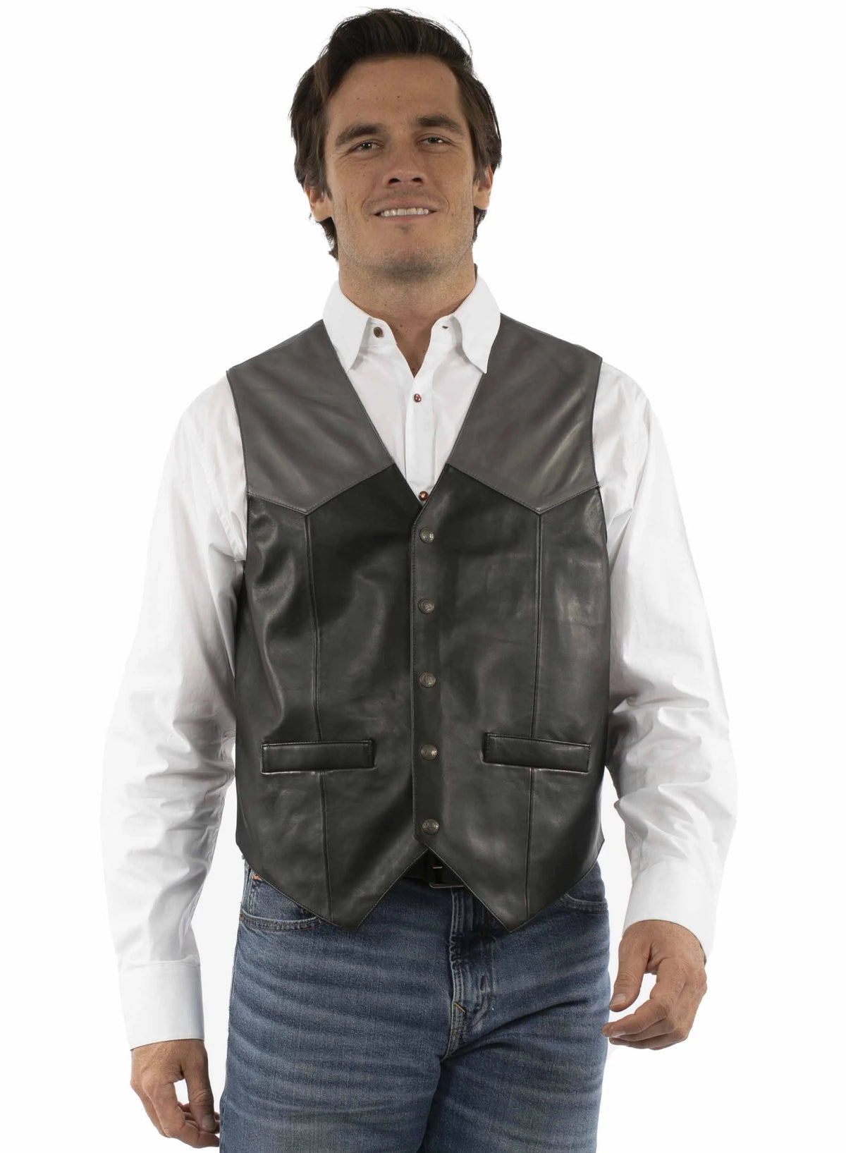 Chaleco Scully Open Range (Piel 507) – Hombre