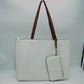 PU Vegan Leather 2 in 1 Tote Crossbody Handbag