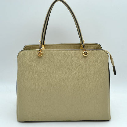 Structured Top Handle Handbag with Zipper Closures