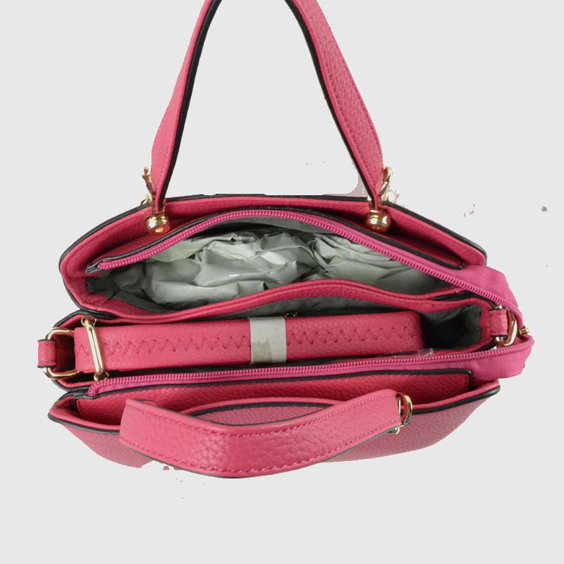 Structured Top Handle Handbag with Zipper Closures
