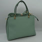 Structured Top Handle Handbag with Zipper Closures