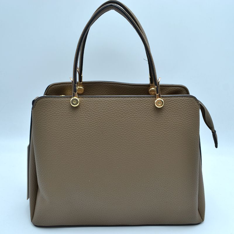 Structured Top Handle Handbag with Zipper Closures