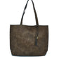 Reversible Faux Leather Tote Bag Vegan Tassel Handbag