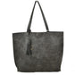 Reversible Faux Leather Tote Bag Vegan Tassel Handbag