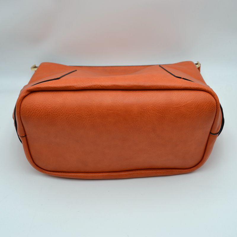 2-in-1 Chic Satchel Side Pocket Bucket Bag with Long Strap