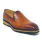 Carrucci Burnished Calfskin Belt - Cognac