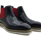 Carrucci  Calfskin Boot - Black/Red