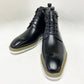 Maurice Burnished Calfskin Boot - Black