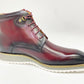 Maurice Burnished Calfskin Boot - Burgundy