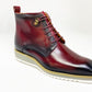 Maurice Burnished Calfskin Boot - Burgundy