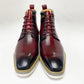 Maurice Burnished Calfskin Boot - Burgundy
