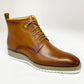 Maurice Burnished Calfskin Boot - Cognac