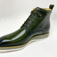 Maurice Burnished Calfskin Boot - Hunter Green