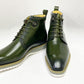 Maurice Burnished Calfskin Boot - Hunter Green