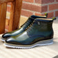 Maurice Burnished Calfskin Boot - Hunter Green