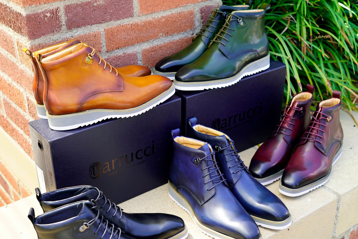 Maurice Burnished Calfskin Boot - Navy