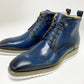 Maurice Burnished Calfskin Boot - Navy