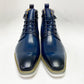 Maurice Burnished Calfskin Boot - Navy