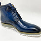 Maurice Burnished Calfskin Boot - Navy