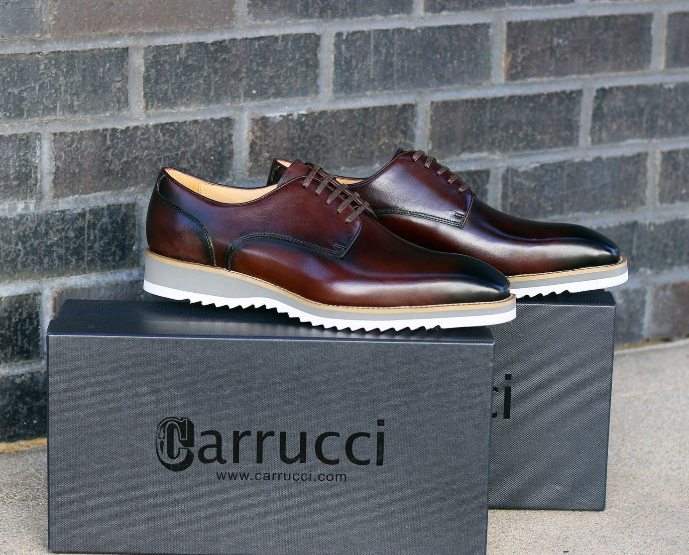 Carrucci Derby Calfskin - Chestnut