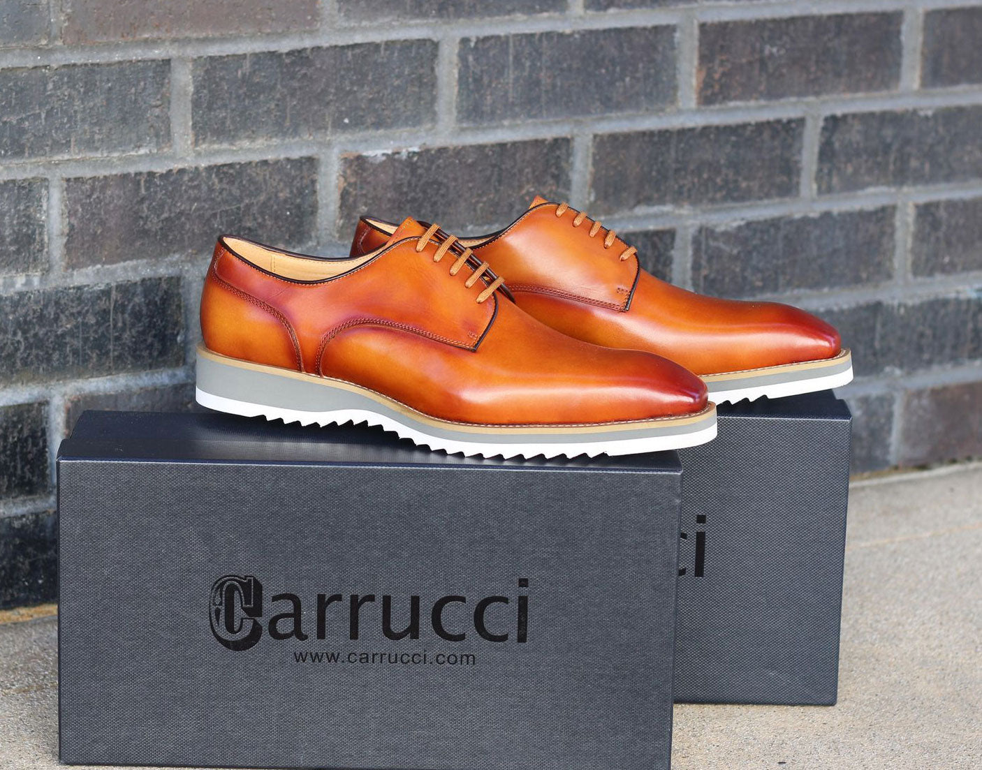 Carrucci Derby Calfskin - Cognac