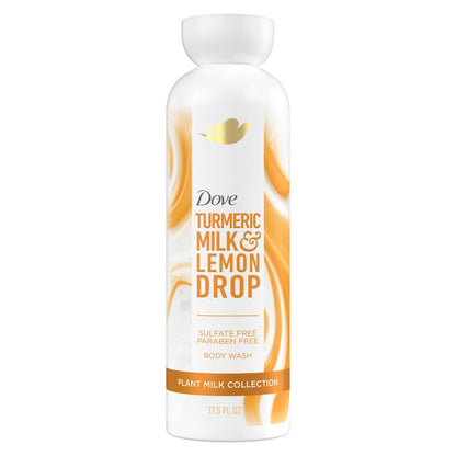 Dove Gel de Ducha Limpiador Leche Vegetal Cúrcuma y Limón para una Piel Hidratada Limpiador Suave, Sin Sulfatos ni Parabenos, pH equilibrado 517 ml