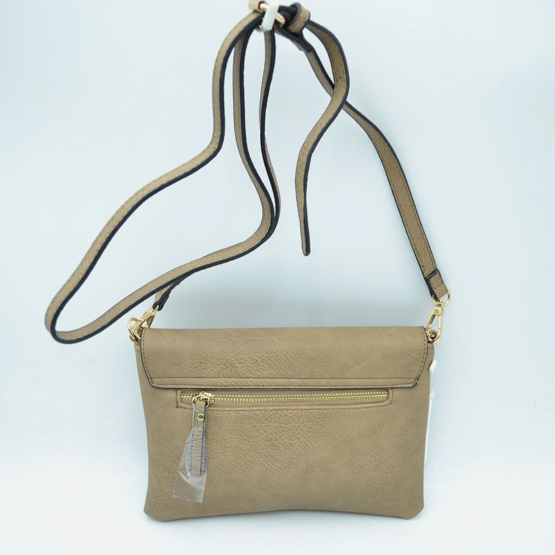 Knot Accent Flap Crossbody Bag with Adjustable Strap