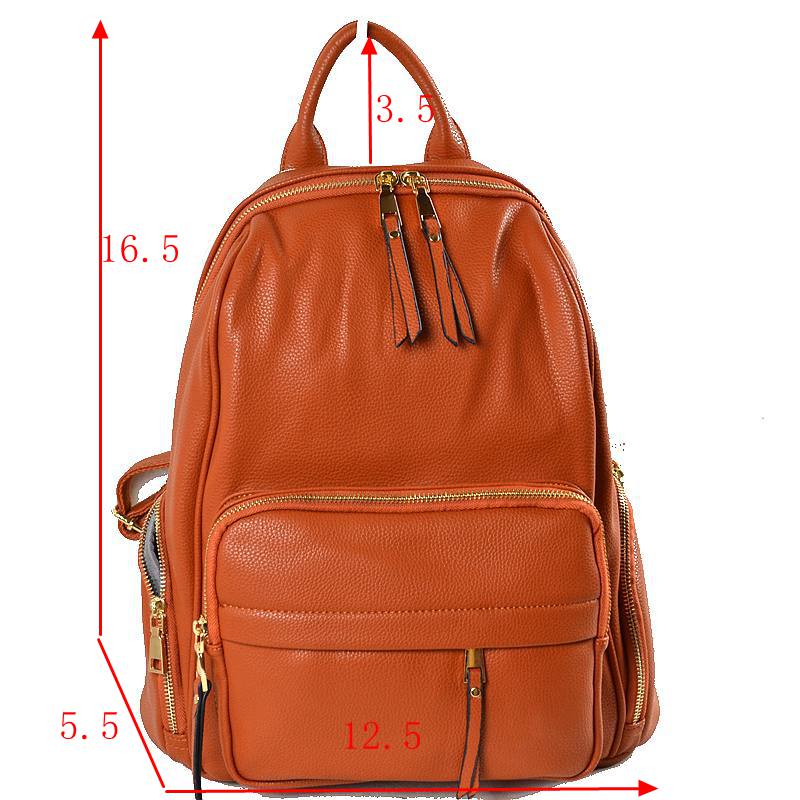 Elegant Soft PU Leather Bag Casual Shoulder Women's Backpack