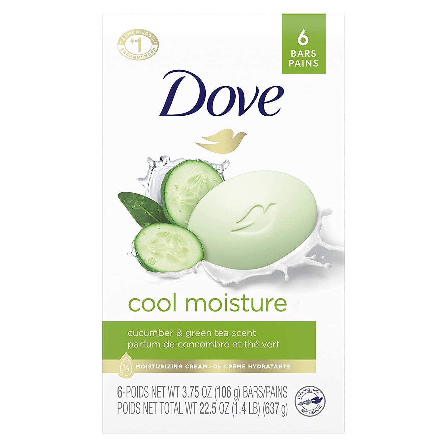 Dove Go Fresh Beauty Bar - Humectación Refrescante - 4 oz - 6 unidades - Paquete de 2