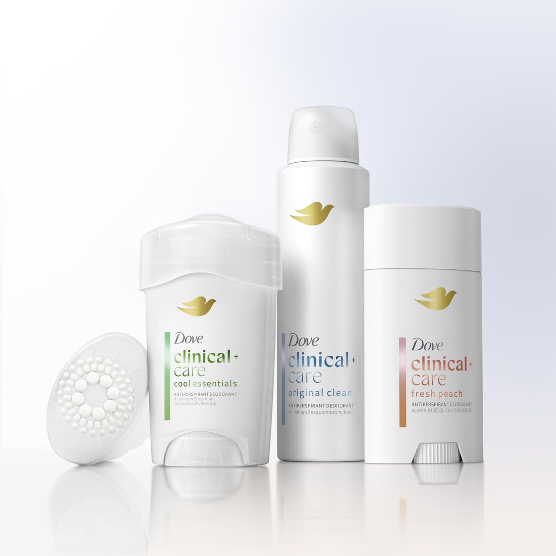 Desodorante antitranspirante Dove Clinical + Care Invisible Solid en barra para mujer, aroma Clean original con sérum nutritivo, 74 g