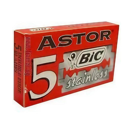 Cuchillas de afeitar de doble filo Bic Astor de acero inoxidable - Paquete de 5