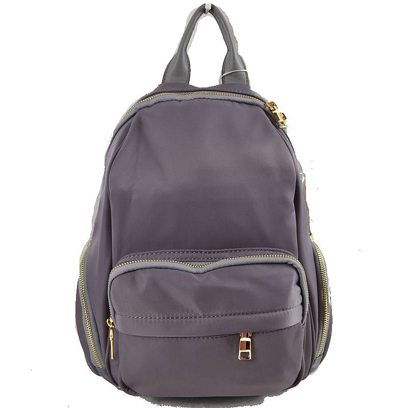 Multi-Pocket Casual Backpack with Metallic Zippers