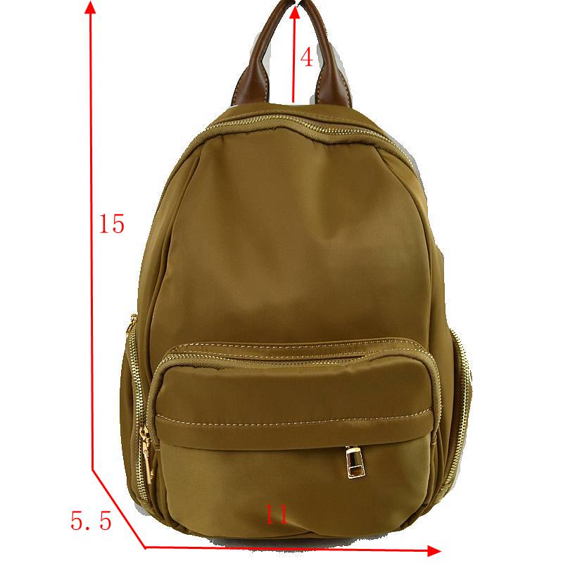 Multi-Pocket Casual Backpack with Metallic Zippers