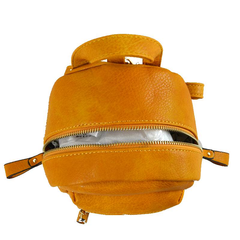 Textured Mini Backpack with Front Zipper Pocket
