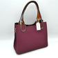 Textured Faux Leather Horseshoe Handle Women's Tote Bag