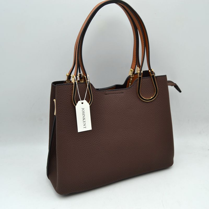 Textured Faux Leather Horseshoe Handle Women's Tote Bag
